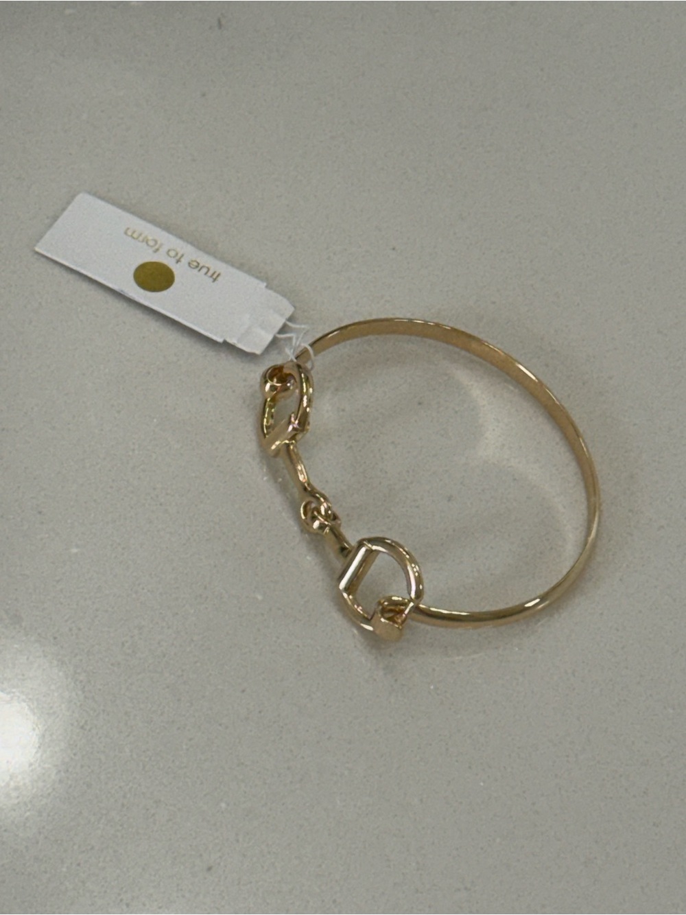 Gold Horsebit Link Bangle Bracelet - True to Form NIB - Picture 5 of 9